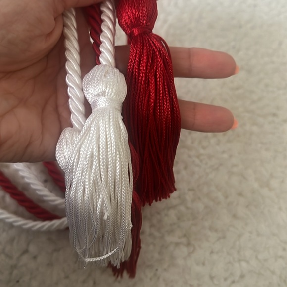 Graduation cords red and white - Picture 2 of 2